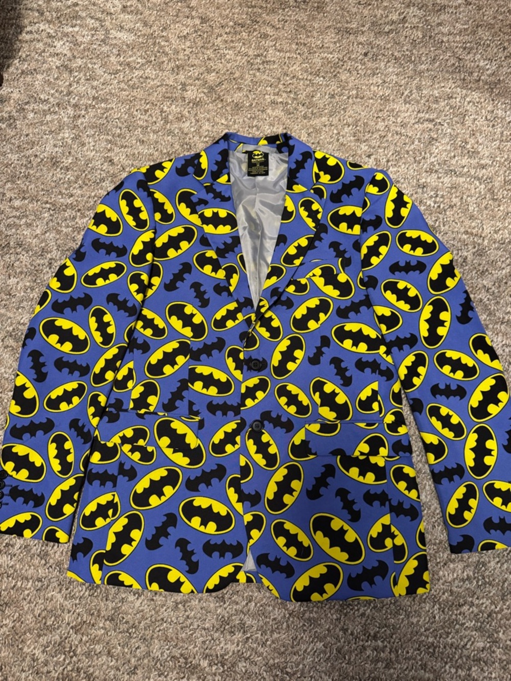 DC Comics Batman Patterned Jacket in Purple, Yellow and Black